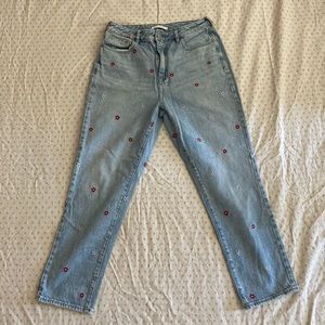 Pacsun mom jeans w/ embroidered flowers